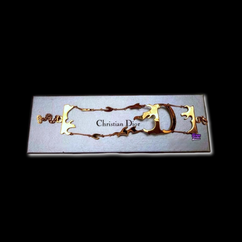 Vintage Christian Dior Flaming “D” Logo runway XL Logo Bracelet by John Galliano - Picture 9 of 14